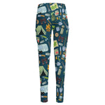 Camping Equipment Pattern Print High-Waisted Pocket Leggings