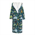 Camping Equipment Pattern Print Hooded Bathrobe