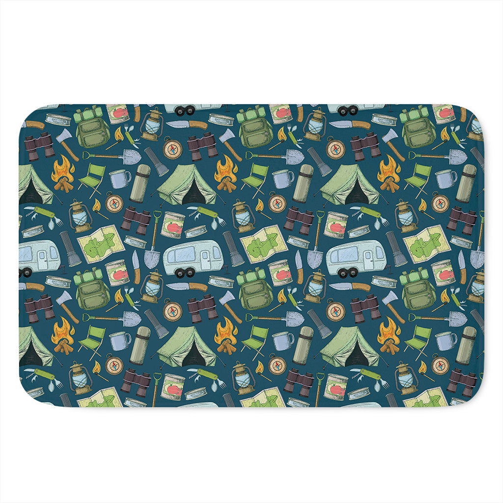 Camping Equipment Pattern Print Indoor Door Mat
