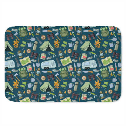 Camping Equipment Pattern Print Indoor Door Mat