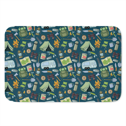 Camping Equipment Pattern Print Indoor Door Mat