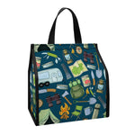 Camping Equipment Pattern Print Insulated Lunch Tote