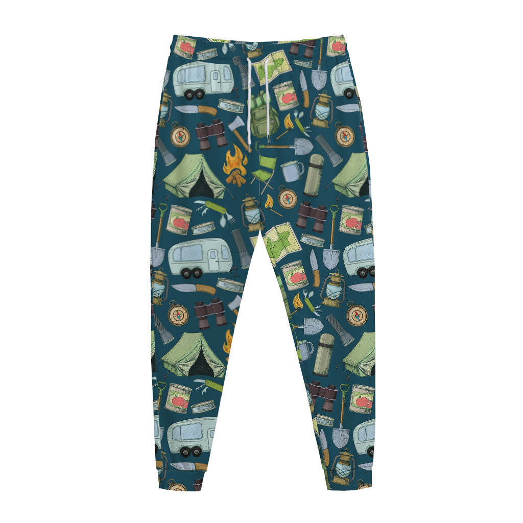 Camping Equipment Pattern Print Jogger Pants