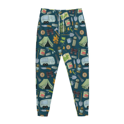 Camping Equipment Pattern Print Jogger Pants