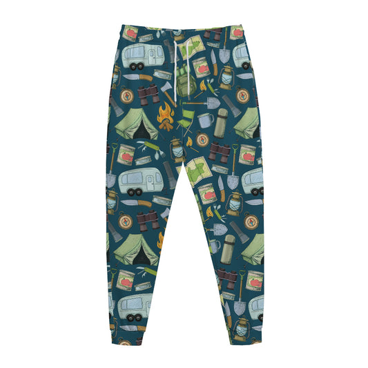 Camping Equipment Pattern Print Jogger Pants
