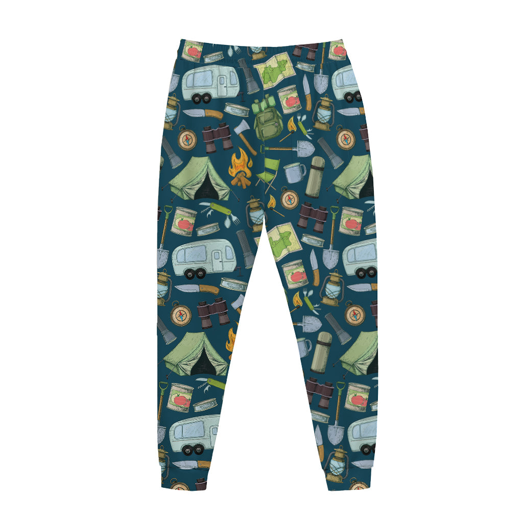 Camping Equipment Pattern Print Jogger Pants