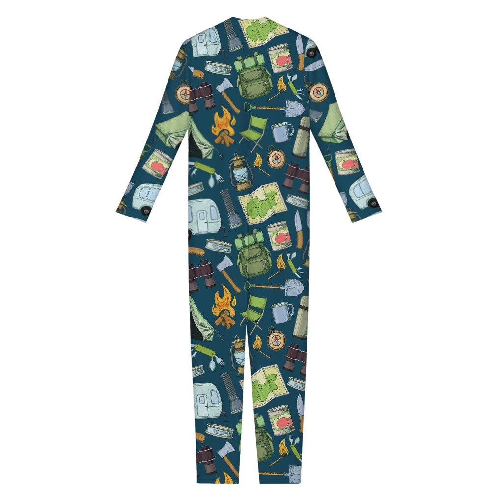 Camping Equipment Pattern Print Jumpsuit