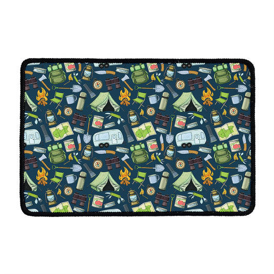 Camping Equipment Pattern Print Kitchen Mat
