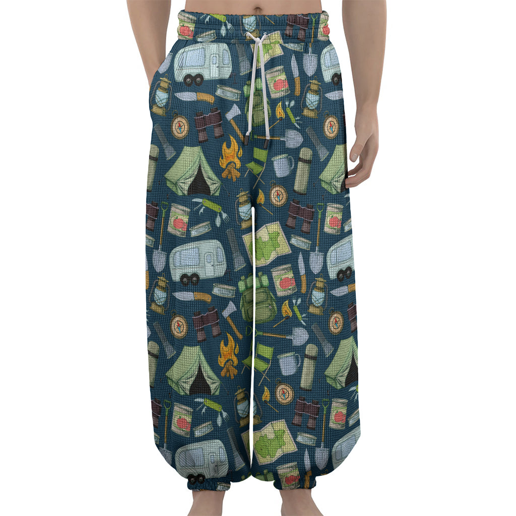 Camping Equipment Pattern Print Lantern Pants