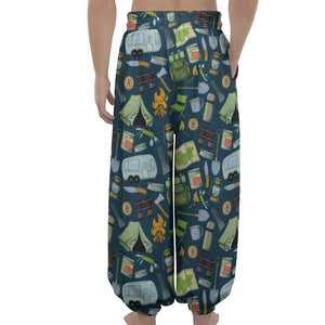 Camping Equipment Pattern Print Lantern Pants