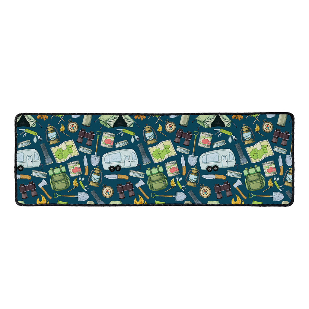 Camping Equipment Pattern Print Long Kitchen Mat