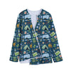 Camping Equipment Pattern Print Long Sleeve Short Coat