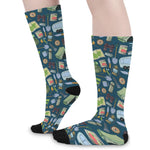 Camping Equipment Pattern Print Long Socks