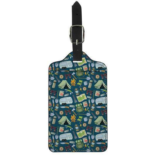 Camping Equipment Pattern Print Luggage Tag