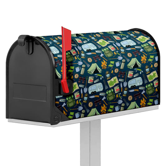 Camping Equipment Pattern Print Mailbox Cover