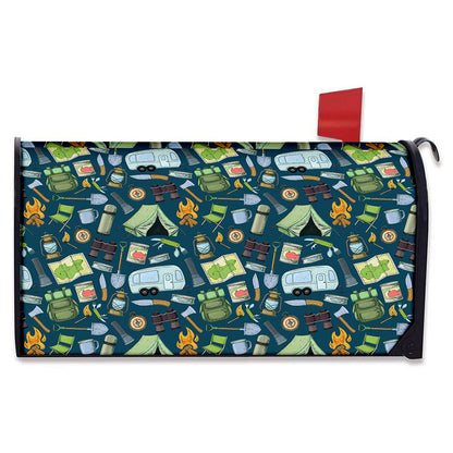 Camping Equipment Pattern Print Mailbox Cover
