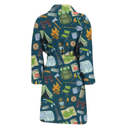 Camping Equipment Pattern Print Men's Bathrobe