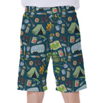 Camping Equipment Pattern Print Men's Beach Shorts