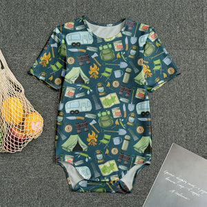 Camping Equipment Pattern Print Men's Bodysuit