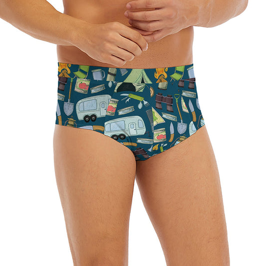 Camping Equipment Pattern Print Men's Briefs