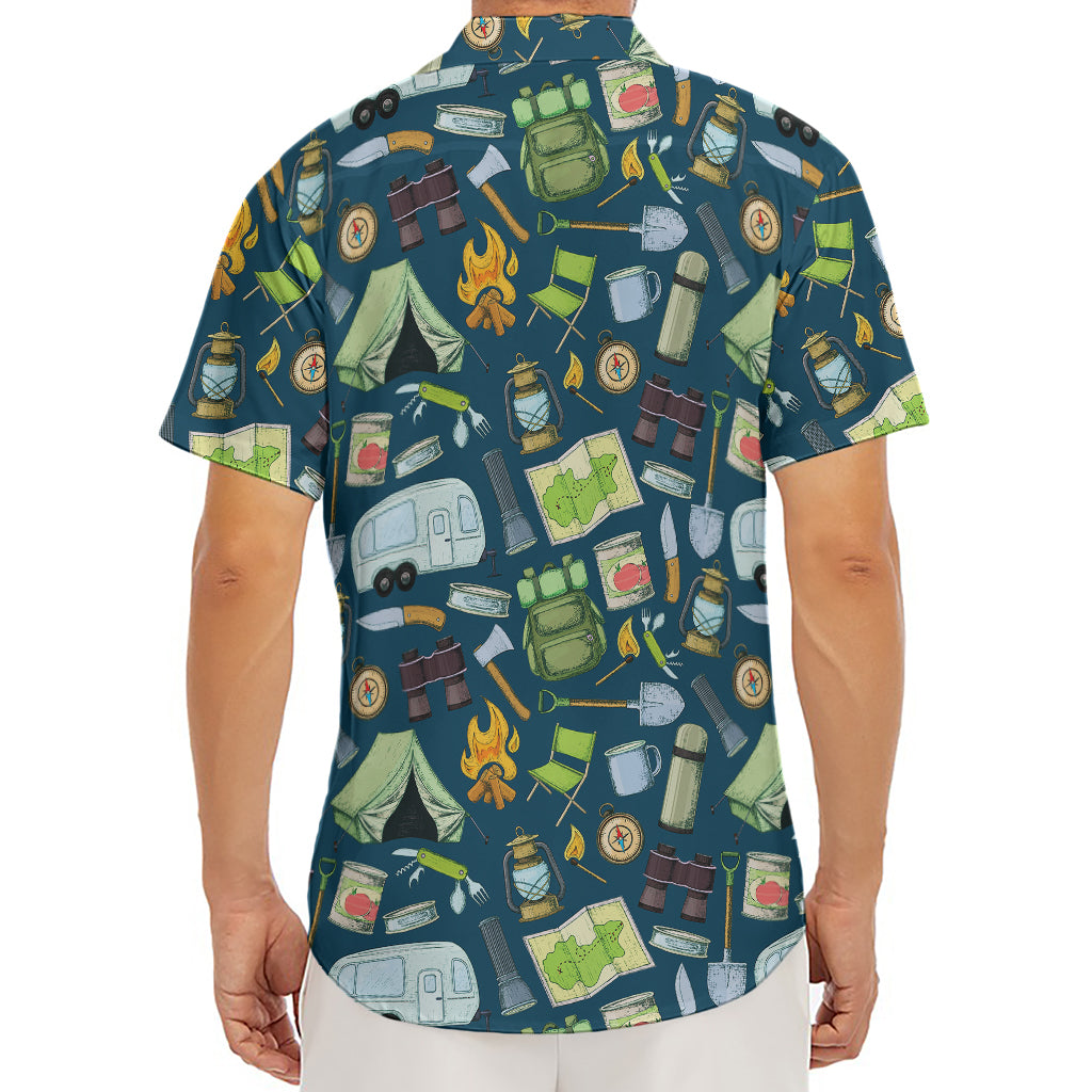 Camping Equipment Pattern Print Men's Deep V-Neck Shirt