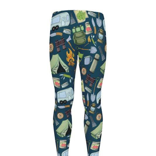 Camping Equipment Pattern Print Men's leggings