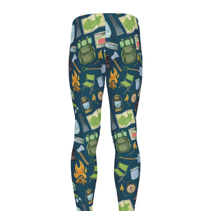 Camping Equipment Pattern Print Men's leggings
