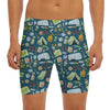 Camping Equipment Pattern Print Men's Long Boxer Briefs