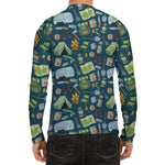 Camping Equipment Pattern Print Men's Long Sleeve Rash Guard