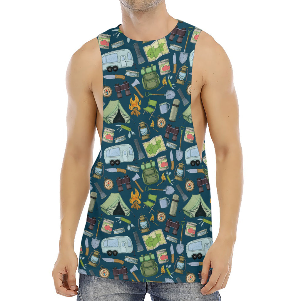 Camping Equipment Pattern Print Men's Muscle Tank Top