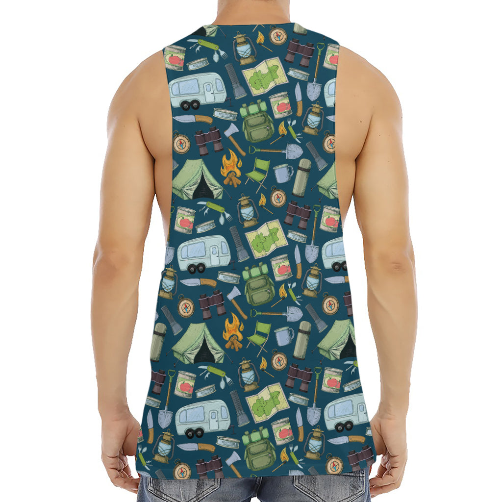 Camping Equipment Pattern Print Men's Muscle Tank Top