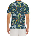 Camping Equipment Pattern Print Men's Short Sleeve Rash Guard