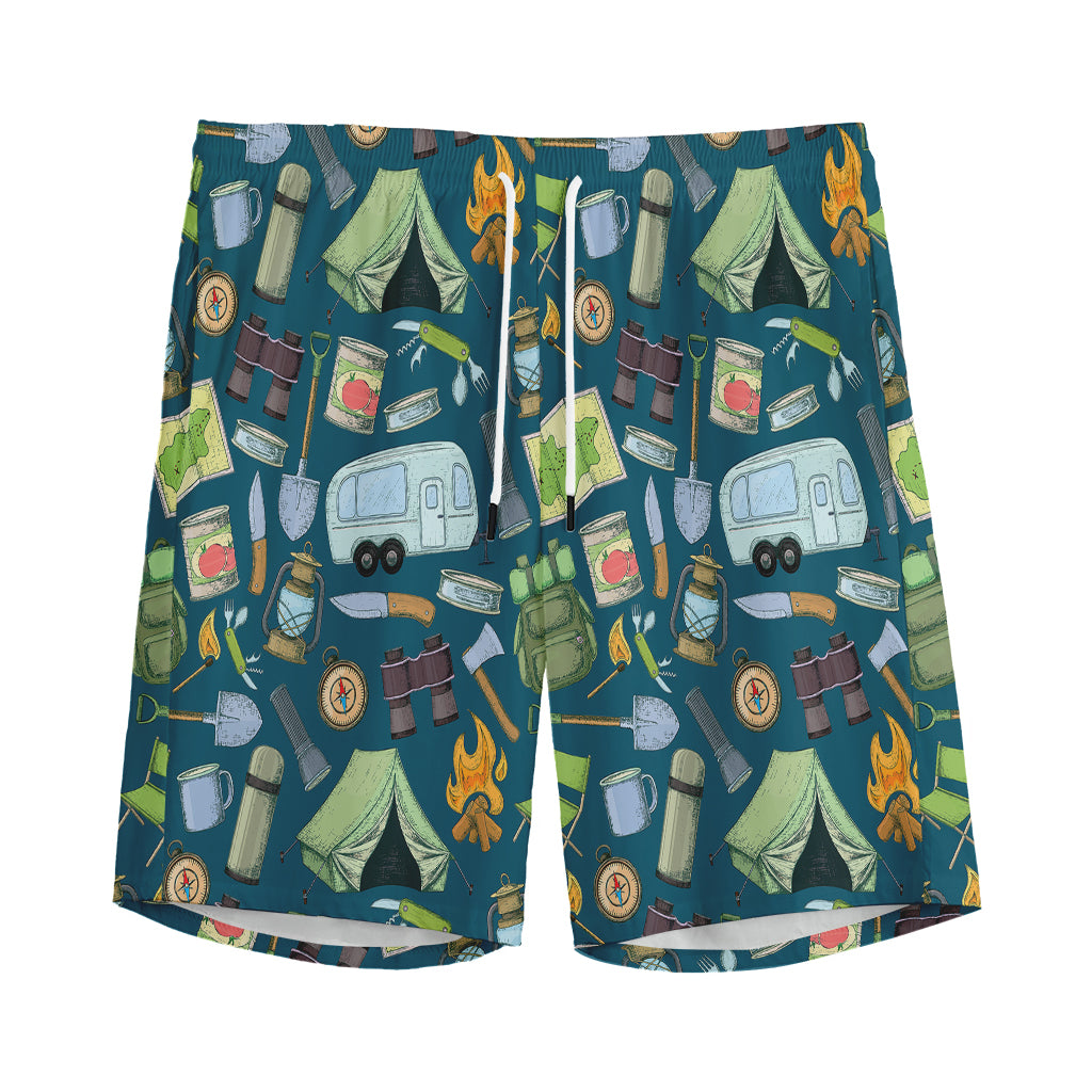 Camping Equipment Pattern Print Men's Sports Shorts