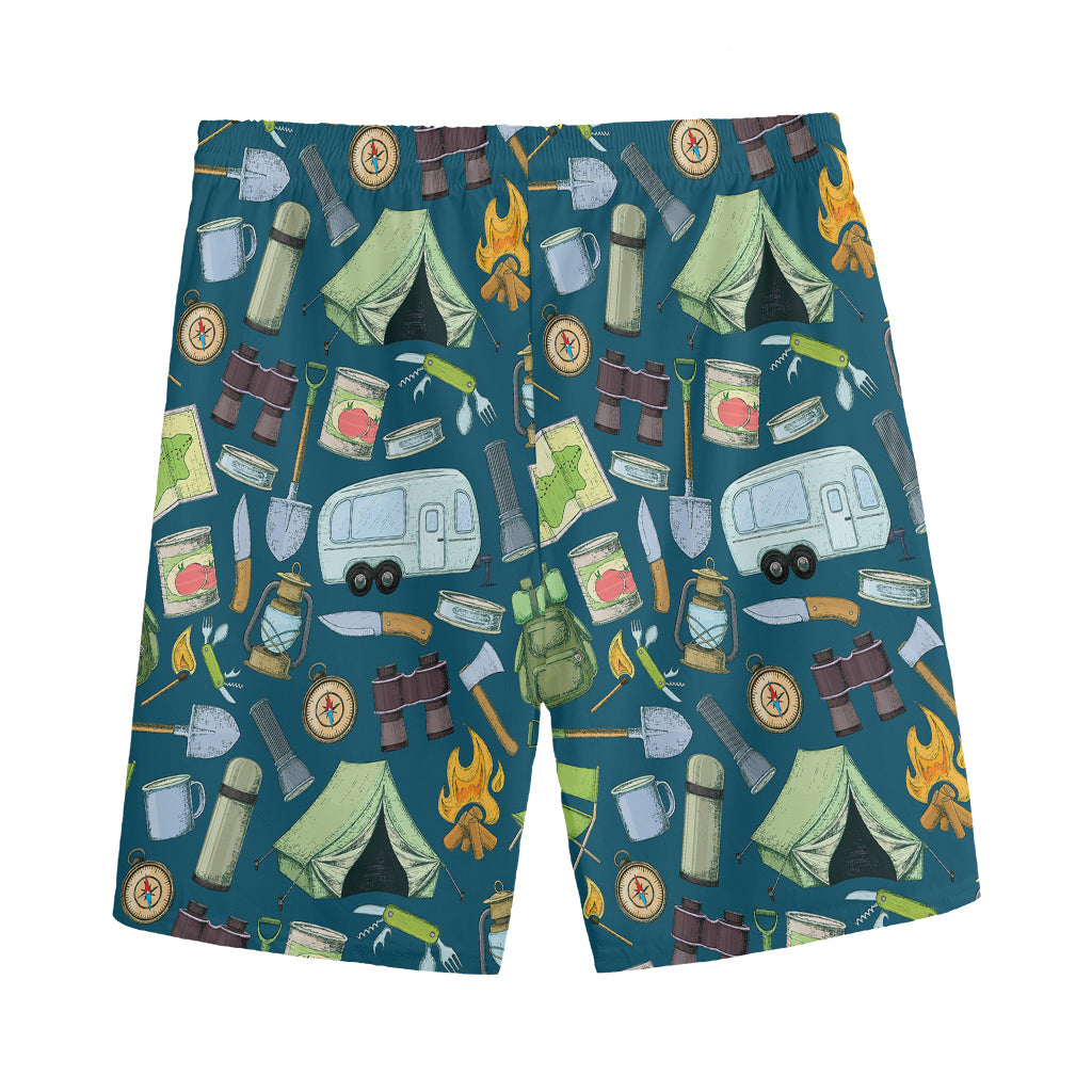 Camping Equipment Pattern Print Men's Sports Shorts