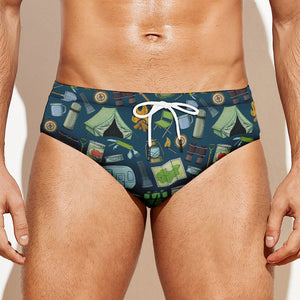 Camping Equipment Pattern Print Men's Swim Briefs