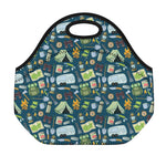 Camping Equipment Pattern Print Neoprene Lunch Bag