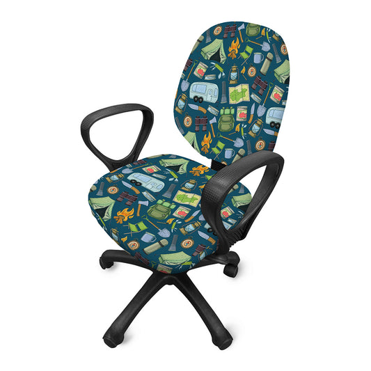 Camping Equipment Pattern Print Office Chair Cover