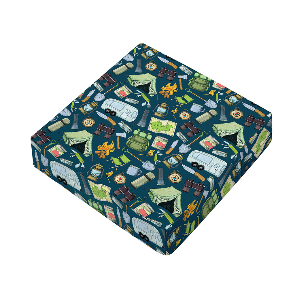 Camping Equipment Pattern Print Outdoor Seat Cushion Cover