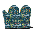 Camping Equipment Pattern Print Oven Mitts