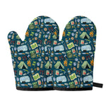 Camping Equipment Pattern Print Oven Mitts