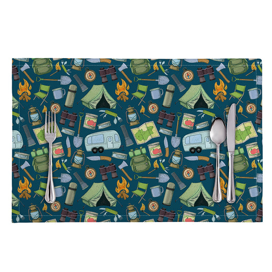 Camping Equipment Pattern Print Placemat