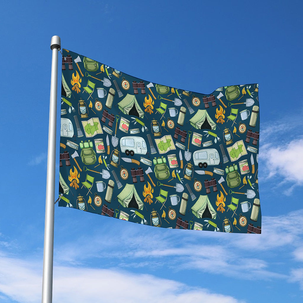 Camping Equipment Pattern Print Polyester Flag