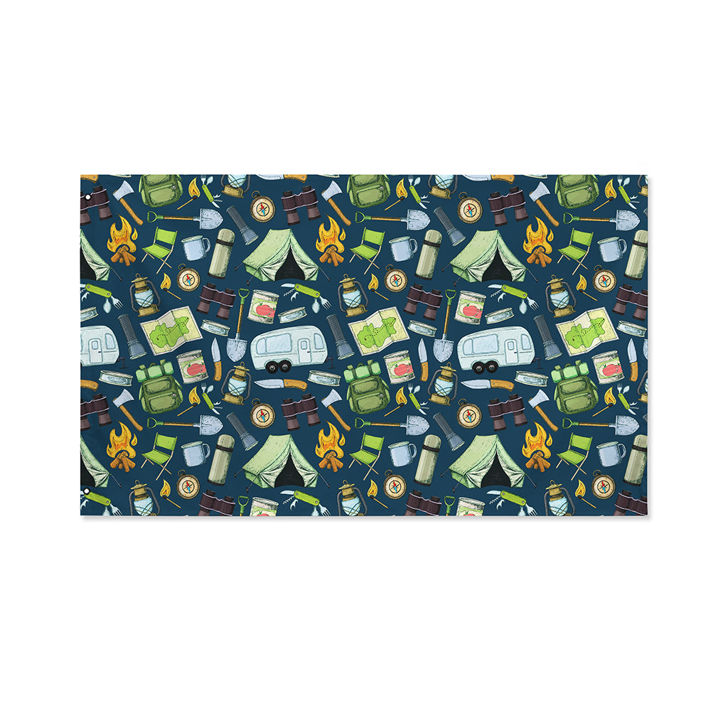 Camping Equipment Pattern Print Polyester Flag