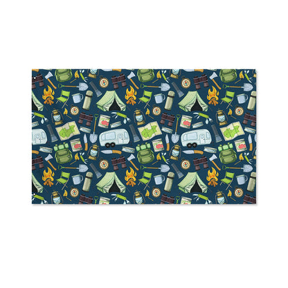 Camping Equipment Pattern Print Polyester Flag