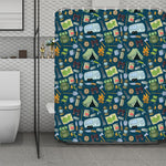 Camping Equipment Pattern Print Polyester Shower Curtain