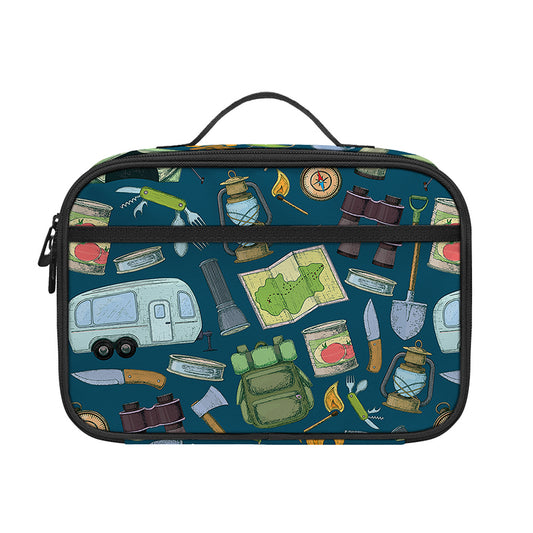 Camping Equipment Pattern Print Portable Lunch Bag
