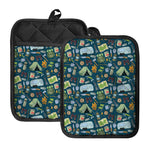 Camping Equipment Pattern Print Pot Holders With Pocket