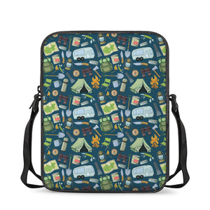 Camping Equipment Pattern Print Rectangular Crossbody Bag