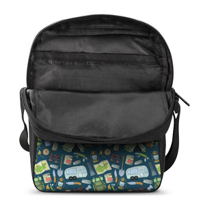 Camping Equipment Pattern Print Rectangular Crossbody Bag