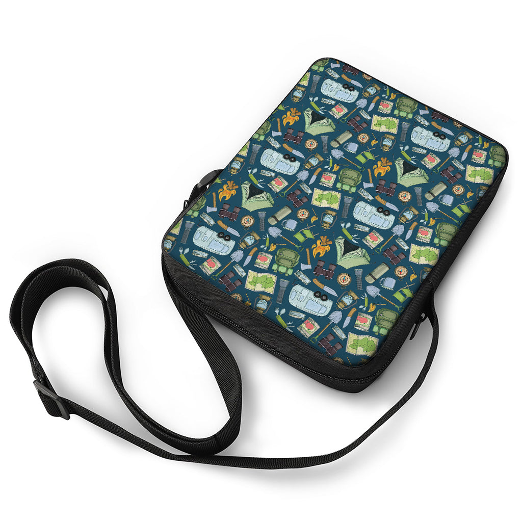 Camping Equipment Pattern Print Rectangular Crossbody Bag